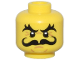 Part No: 3626cpb1702  Name: Minifigure, Head Black Bushy Eyebrows and Curly Moustache, Medium Nougat Chin Dimple and Wrinkles, Scowl Pattern - Hollow Stud