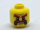 Part No: 3626cpb1821  Name: Minifigure, Head Red Thick Eyebrows and Braided Moustache, Angry Expression Pattern - Hollow Stud