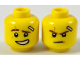 Part No: 3626cpb1889  Name: Minifigure, Head Dual Sided Reddish Brown Eyebrows, Medium Nougat Scar, Bandage, Lopsided Grin with Teeth / Determined Pattern (Kai) - Hollow Stud
