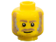 Part No: 3626cpb1911  Name: Minifigure, Head Dark Tan Eyebrows, Moustache, Dark Tan and Gray Sideburns, Stubble and White Pupils Pattern - Hollow Stud