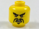 Part No: 3626cpb1930  Name: Minifigure, Head Black Angry Eyebrows and Moustache Fu Manchu Pattern - Hollow Stud