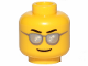 Part No: 3626cpb1933  Name: Minifigure, Head Glasses with Silver Sunglasses, Black Eyebrows, Thin Grin Pattern - Hollow Stud (Undetermined Type)