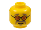 Part No: 3626cpb1949  Name: Minifigure, Head Glasses with Orange Sunglasses, Dark Tan Eyebrows, Moustache and Goatee Pattern - Hollow Stud