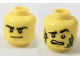 Part No: 3626cpb1961  Name: Minifigure, Head Dual Sided Black Eyebrows, Determined / Scared with Stone Cracks Pattern - Hollow Stud