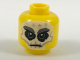 Part No: 3626cpb2028  Name: Minifigure, Head White Full Face Skull Tattoo, 4 Silver Stars on Forehead Pattern - Hollow Stud