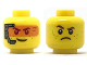 Part No: 3626cpb2036  Name: Minifigure, Head Dual Sided Smile with Silver Headset and Orange Head-Up Display (HUD) / Frown Pattern - Hollow Stud