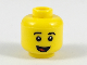 Part No: 3626cpb2074  Name: Minifigure, Head Black Eyebrows, Smile with Tongue Pattern - Hollow Stud