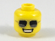 Part No: 3626cpb2078  Name: Minifigure, Head Gold-Rimmed Sunglasses, Wide Smile with Teeth Pattern - Hollow Stud