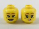 Part No: 3626cpb2086  Name: Minifigure, Head Dual Sided Female Dark Orange Eyebrows, Freckles, Pink Lips, Smile / Pursed Lips Pattern - Hollow Stud