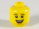 Part No: 3626cpb2097  Name: Minifigure, Head Dark Brown Eyebrows, Medium Nougat Chin Dimple, Open Mouth Smile with Top Teeth and Red Tongue Pattern - Hollow Stud