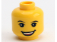 Part No: 3626cpb2172  Name: Minifigure, Head Black Eyebrows, Eyelids, Red Open Mouth Smile with Top Teeth Pattern - Hollow Stud