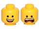 Part No: 3626cpb2278  Name: Minifigure, Head Dual Sided Open Smile with Tongue / Open Mouth Scream Pattern (Emmet) - Hollow Stud
