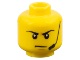 Part No: 3626cpb2280  Name: Minifigure, Head Angry Eyebrows and Scowl, Headset, White Pupils Pattern - Hollow Stud