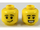 Part No: 3626cpb2308  Name: Minifigure, Head Dual Sided Black Eyebrows, Medium Nougat Chin Dimple, Lopsided Grin / Open Mouth Smile with Teeth Pattern - Hollow Stud