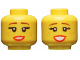Part No: 3626cpb2311  Name: Minifigure, Head Dual Sided Female, Reddish Brown Eyebrows, Freckles, Red Lips, Medium Smile / Large Smile Pattern - Hollow Stud