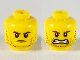 Part No: 3626cpb2330  Name: Minifigure, Head Dual Sided Reddish Brown Eyebrows and Stubble, Cheek Lines, Frown / Open Mouth Grimace Pattern - Hollow Stud