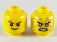 Part No: 3626cpb2407  Name: Minifigure, Head Dual Sided Reddish Brown Eyebrows, Scar, White Pupils, Smile / Gold Pupils, Fire, Angry Pattern - Hollow Stud