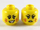 Part No: 3626cpb2425  Name: Minifigure, Head Dual Sided Female, Red Whiskers, Sharp Teeth, Frown / Crooked Smile Pattern - Hollow Stud