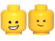 Part No: 3626cpb2426  Name: Minifigure, Head Dual Sided Lopsided Smile / Cheerful Pattern (Emmet) - Hollow Stud