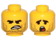 Part No: 3626cpb2432  Name: Minifigure, Head Dual Sided Black Eyebrows, Stubble, Angry /  Confused Pattern (Rex Dangervest) - Hollow Stud