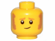 Part No: 3626cpb2523  Name: Minifigure, Head Medium Nougat Eyebrows and Sideburns, Worried Small Lopsided Grin Pattern - Hollow Stud