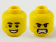 Part No: 3626cpb2574  Name: Minifigure, Head Dual Sided Black Eyebrows, Cheek Scar, Large Smile with Teeth / Angry Pattern - Hollow Stud