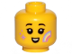 Part No: 3626cpb2579  Name: Minifigure, Head Child Black Eyebrows, Smile, Rainbow and Lavender Stars on Cheeks Pattern - Hollow Stud