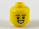 Part No: 3626cpb2596  Name: Minifigure, Head Black Eyebrows, Chin Dimple, Open Mouth Smile with Teeth Pattern - Hollow Stud