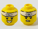 Part No: 3626cpb2608  Name: Minifigure, Head Dual Sided White Headband with Sand Blue Square Symbol, Smile / Gritted Teeth Pattern - Hollow Stud