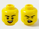 Part No: 3626cpb2610  Name: Minifigure, Head Dual Sided Black Eyebrows, Medium Nougat Cheek Lines, Smile Showing Teeth / Singing with Eyes Closed Pattern - Hollow Stud