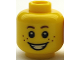 Part No: 3626cpb2663  Name: Minifigure, Head Brown Eyebrows, White Pupils, Freckles and Smile Pattern - Hollow Stud (BAM)