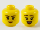 Part No: 3626cpb2746  Name: Minifigure, Head Dual Sided Female Dark Brown Eyebrows, Medium Nougat Freckles, Peach Lips, Neutral / Open Smile Pattern - Hollow Stud