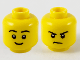 Part No: 3626cpb2748  Name: Minifigure, Head Dual Sided Black Eyebrows, Grin / Frown Pattern - Hollow Stud