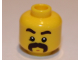 Part No: 3626cpb2791  Name: Minifigure, Head Dark Brown Eyebrows, Moustache Thick, Chin Dimple, White Pupils Pattern - Hollow Stud (BAM)