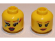 Part No: 3626cpb2794  Name: Minifigure, Head Dual Sided Female, Brown Eyebrows, Red Lips Open Mouth / Peach Lips, Smile, Makeup and Face Paint Pattern - Hollow Stud (BAM)