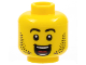 Part No: 3626cpb2898  Name: Minifigure, Head Black Eyebrows, Beard, Open Mouth Grin, White Teeth, Red Tongue Pattern - Hollow Stud