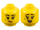 Part No: 3626cpb2963  Name: Minifigure, Dual Sided Female Black Eyebrows and Beauty Mark, Medium Nougat Lips, Lopsided Grin / Surprised Pattern - Hollow Stud