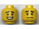 Part No: 3626cpb2974  Name: Minifigure, Head Dual Sided, Black Eyebrows, Medium Nougat Freckles, Open Mouth Smile / Scared Worried Pattern - Hollow Stud