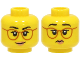 Part No: 3626cpb3082  Name: Minifigure, Head Dual Sided Female, Black Eyebrows, Dark Orange Glasses, Peach Lips, Smile / Frown Pattern - Hollow Stud