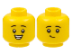 Part No: 3626cpb3089  Name: Minifigure, Head Dual Sided Child, Black Eyebrows, Smile with Teeth / Lopsided Grin Pattern - Hollow Stud