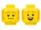 Part No: 3626cpb3177  Name: Minifigure, Head Dual Sided Orange Thick Eyebrows and Mutton Chops, Medium Nougat Chin Dimple, Neutral / Open Mouth Smile with Top Teeth and Red Tongue Pattern - Hollow Stud