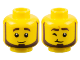 Part No: 3626cpb3196  Name: Minifigure, Head Dual Sided Dark Brown Eyebrows and Beard, Neutral / Wink Right Pattern - Hollow Stud