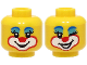 Part No: 3626cpb3324  Name: Minifigure, Head Dual Sided Female Clown Blue Eyebrows, Medium Azure Eye Shadow, Red Nose, Smile / Open Mouth and Wink Pattern - Hollow Stud (BAM)