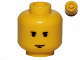 Part No: 3626cps3  Name: Minifigure, Head Male Small Black Eyebrows and Chin Dimple Pattern - Hollow Stud
