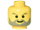 Part No: 3626p39  Name: Minifigure, Head Dark Gray Angled Eyebrows and Beard, Standard Grin Pattern