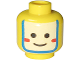 Part No: 3626p3k  Name: Minifigure, Head Face Paint Islander with White and Blue War Paint Pattern