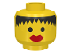 Part No: 3626p40  Name: Minifigure, Head Female Black Hair Messy, Thick Red Lips Pattern