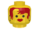 Part No: 3626p65  Name: Minifigure, Head Female with Ice Planet Red Hair and Black Hoop Earrings Pattern