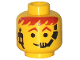 Part No: 3626p69  Name: Minifigure, Head Male Headset Over Smile, Red-Brown Hair & Eyebrows Pattern