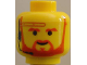 Part No: 3626pb0024  Name: Minifigure, Head Beard with Brown Trim Beard (forked below mouth) and Eyebrows, Headset Pattern (SW Obi-Wan Kenobi)